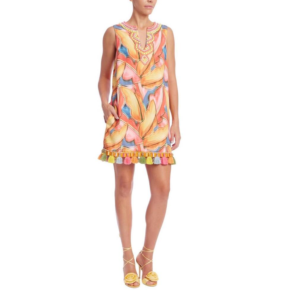 Badgley Mischka Notch Neck Printed Sheath Dress sz 16 NWT $750 Day-Dinner Gala